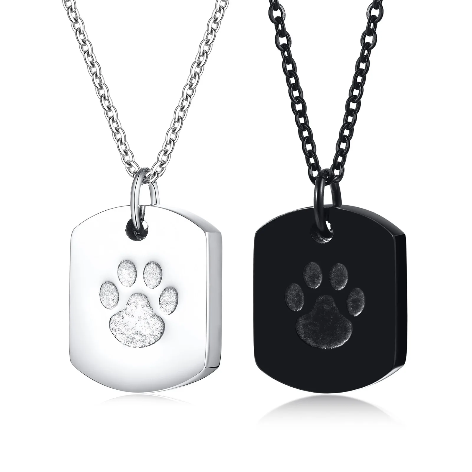 

Stainless Steel Pet Paw Print Memorial Cat Dog Ashes Cremation Open Necklace Keepsake Jewelry PN-1441