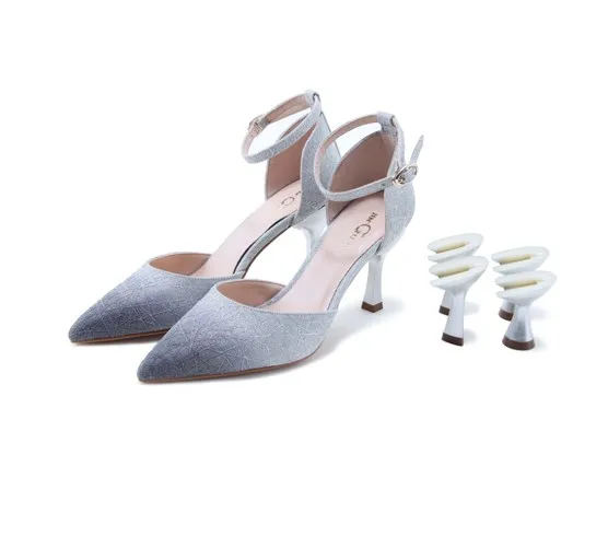 

2021 summer fashion new hollow breathable gradient high heel shoes changeable heel shoes