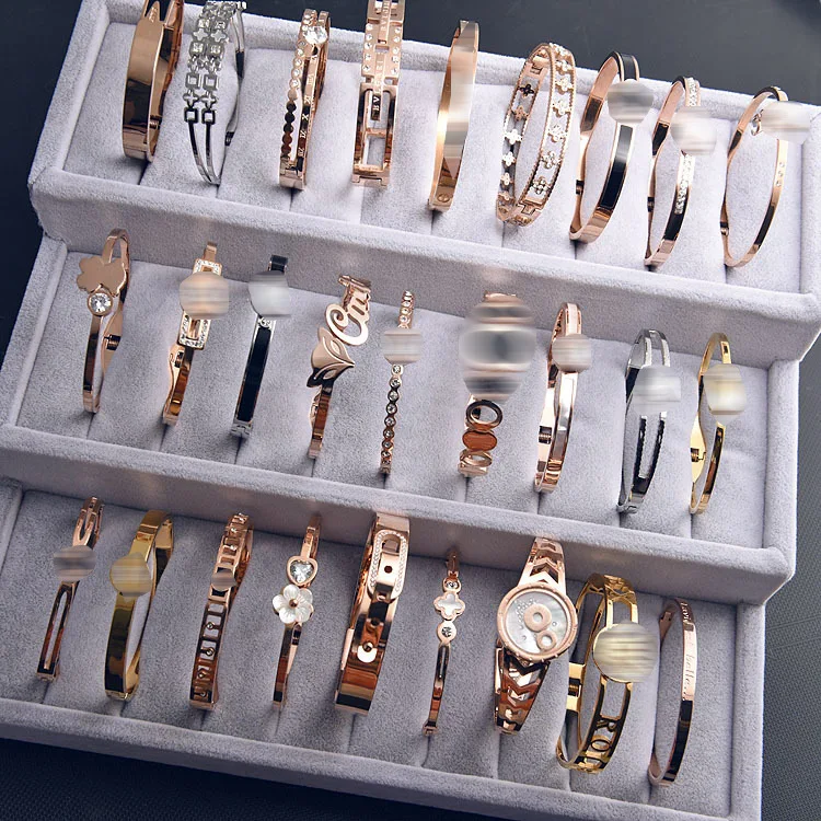 

Wholesale titanium rose gold Jewelry women Korean custom Geometric stainless steel women bracelet