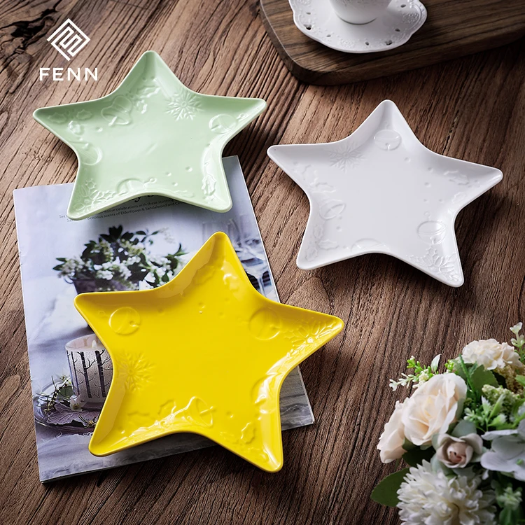 product fenn christmas decoration creative star shaped assiette dessert fruit plate christmas ceramic food serving plates dishes vintage-57