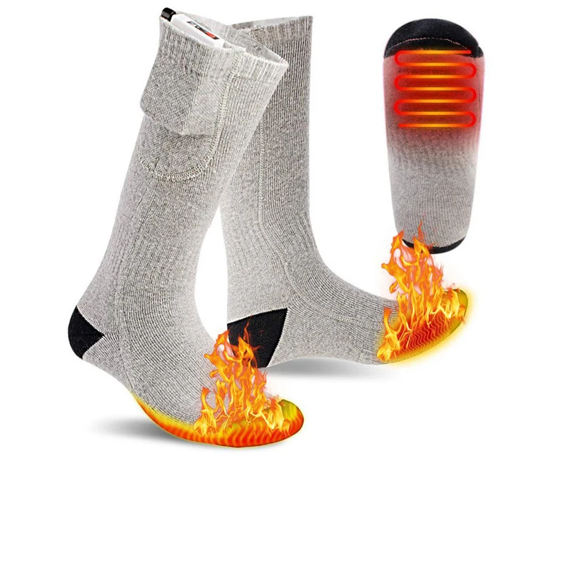 

S118 Winter keep warm stocking Walkable Rechargeable heating sock unisex Electrically heated socks electric cotton socks