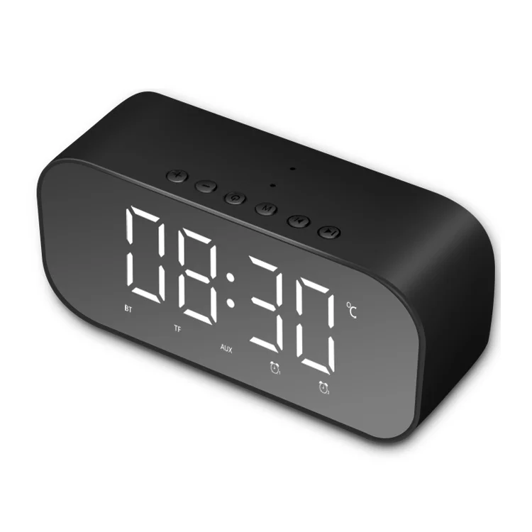 

2021 Hot Selling Alarm Clock Portable Speaker Lcd Dual Clock Wireless BLUE TOOTH Speaker