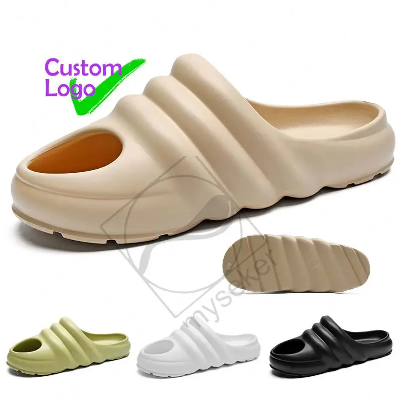 

MYSEKER Portable Slippers Oem Sport Slipper Outdoor Beach Platform Clogs Avocado Men'S One Pair Stand Display Summer Flops, Customized color