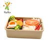 Customized logo bamboo fiber biodegradable rice husk dinnerware sets kids school bento lunch box