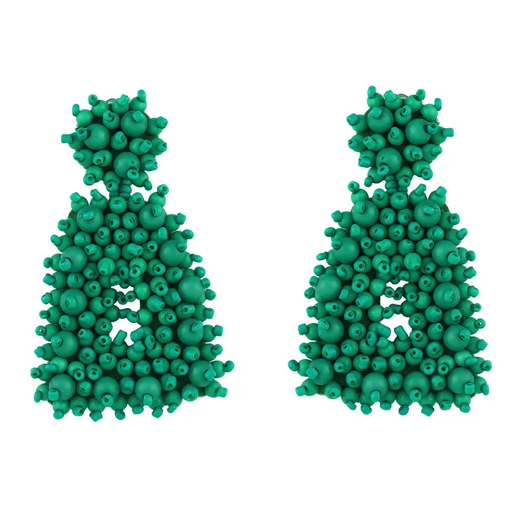 

Bohemian Jewelry Resin Seed Bead Geometric Statement Earrings for women 2019, As picture