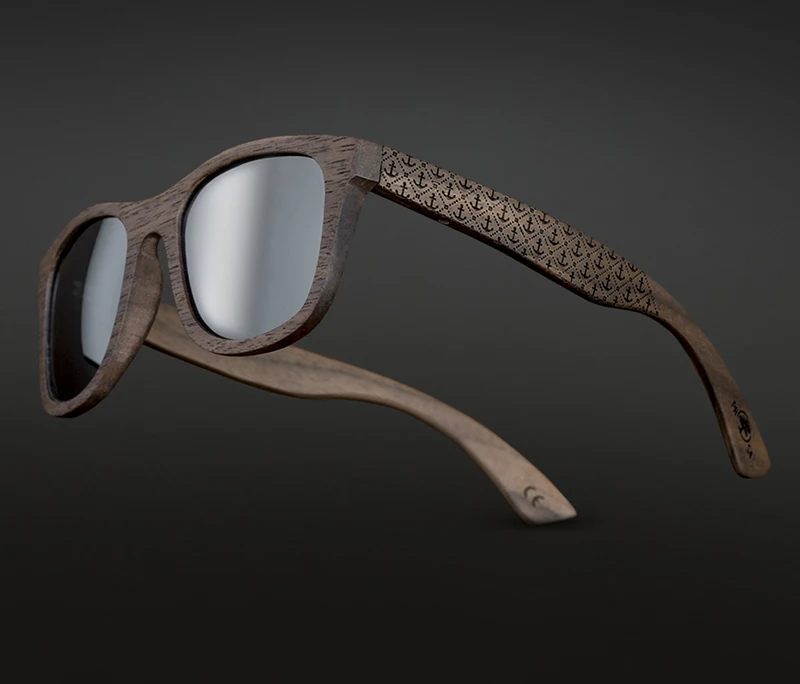 

2020 unique custom engraving logo handmade crafted from laminated black walnut wood sunglasses, Custom colors