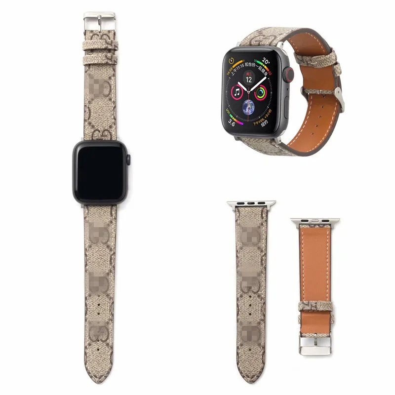 

2020 New Arrival Custom Logo Watch Strap For Apple Watch Bands Stainless Steel Leather Watch Bands luxury Vintage Watch Bands