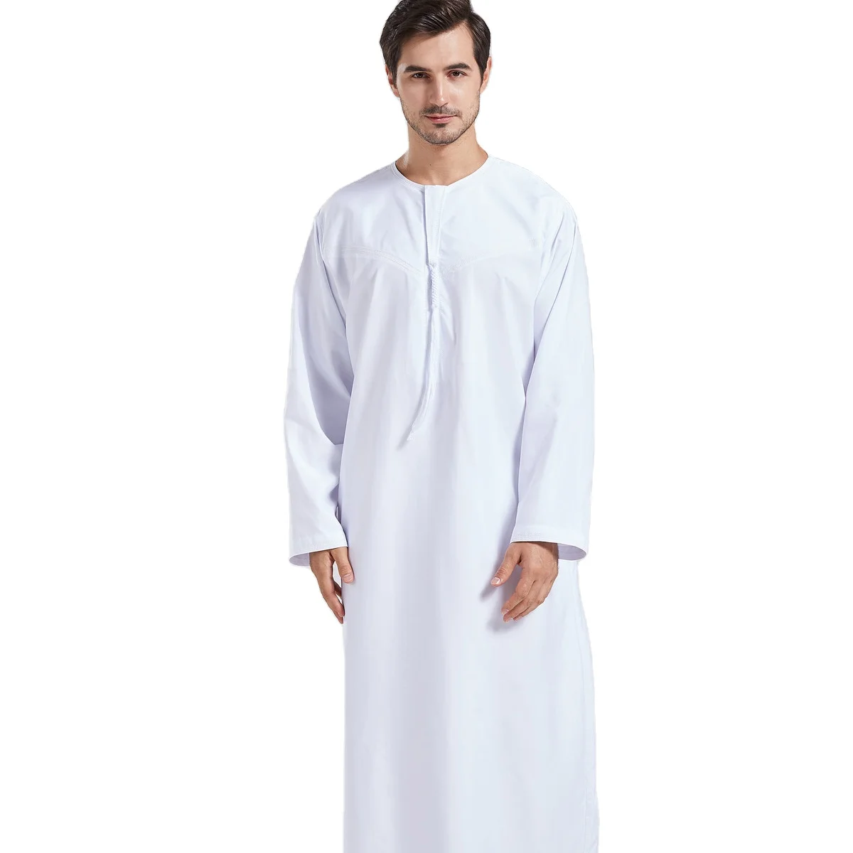 

Factory wholesale white long clothes Muslim men Omani style Islamic men's clothing robe Oman robe islamic clothing