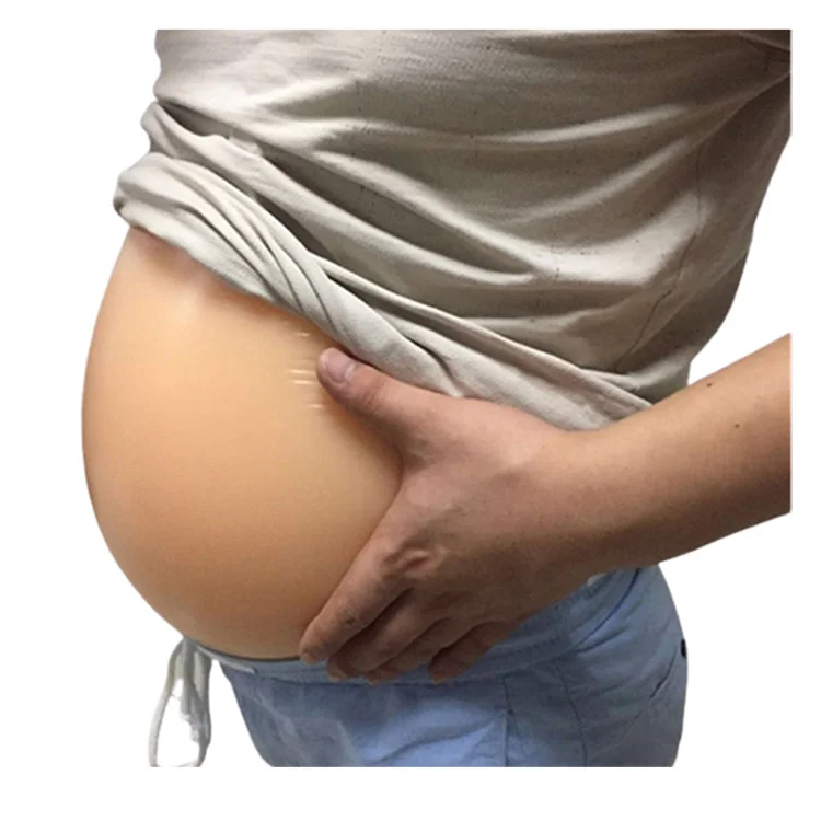

URCHOICE Simulation pregnancy actor props crossdresser women artificial false sponge belly silicone Fake big pregnant belly, Skin color