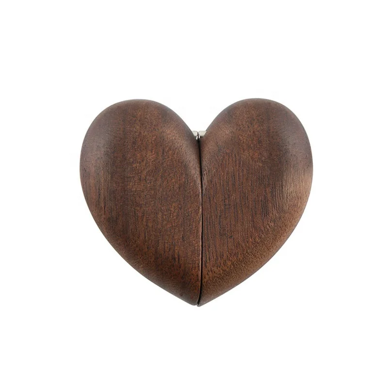 

CSL factory eco-friendly Custom uniqued creative Heart Shaped Wooden Wedding Ring Earring Necklace Storage, Natural color
