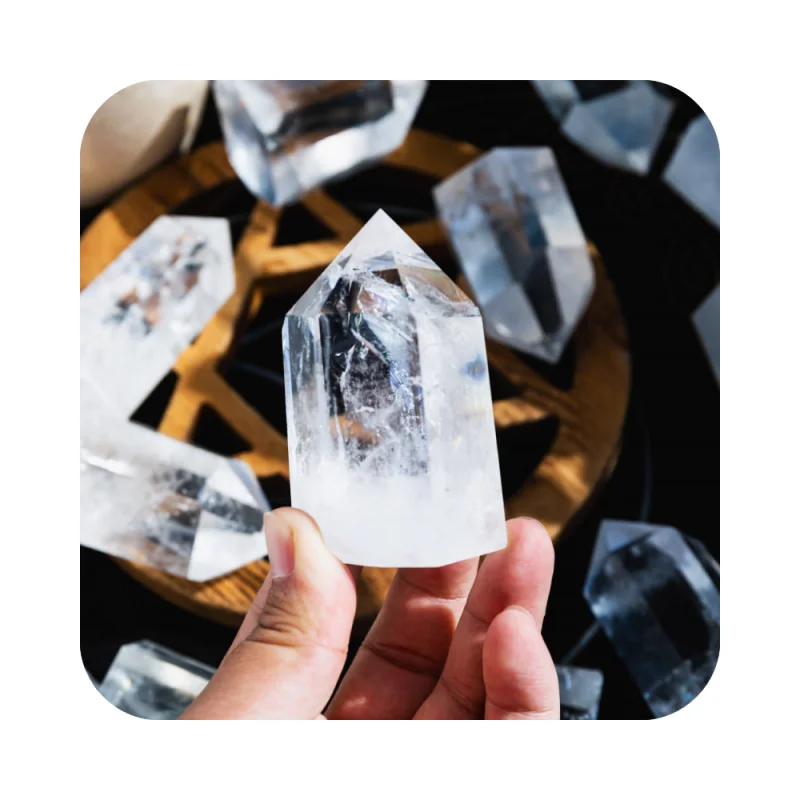 

Wholesale Natural Clear Quartz Rock Crystals points Healing gemstone Point Wand crafts for fengshui Decoration