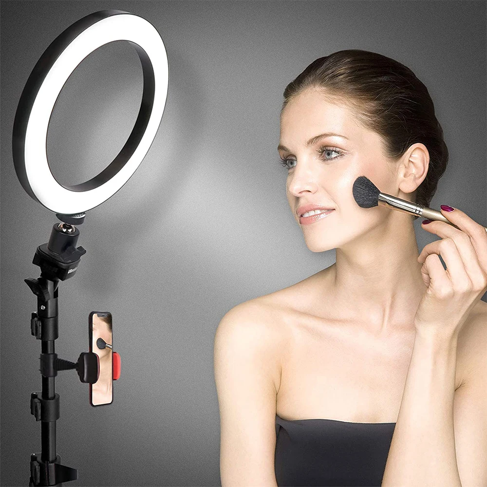 

Best 8 Inch Ring Light Selfie Ring Light for Phone with 50 Inch Mini Tripod, Black