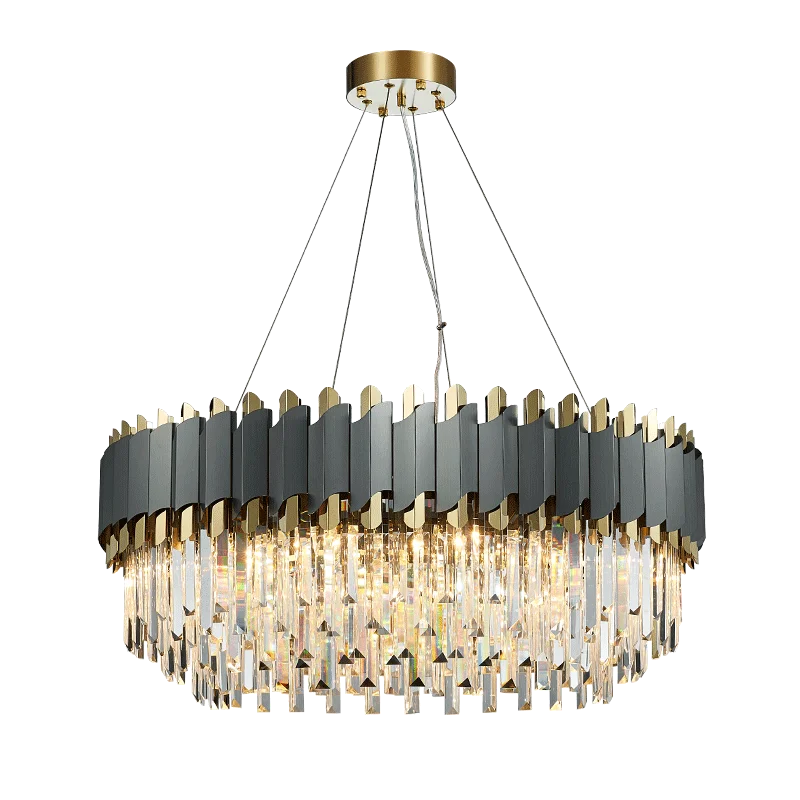 2020 New Design Fancy Contemporary Led Crystal Chandelier Ceiling Lighting Grey Color Pendant Light