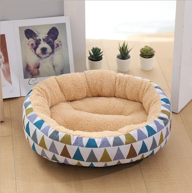 

Pet Dog Cat Sleeping Bed Cartoon Printing Pet Bed Comfortable Warm Cushion
