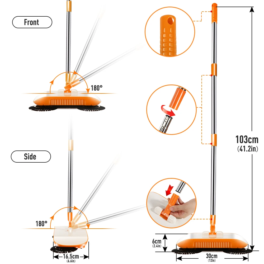 
Masthome Automatic Magic Spinning PP Super Clean Broom 360 Rotating Sweeper Spinning Highly efficient magic broom 