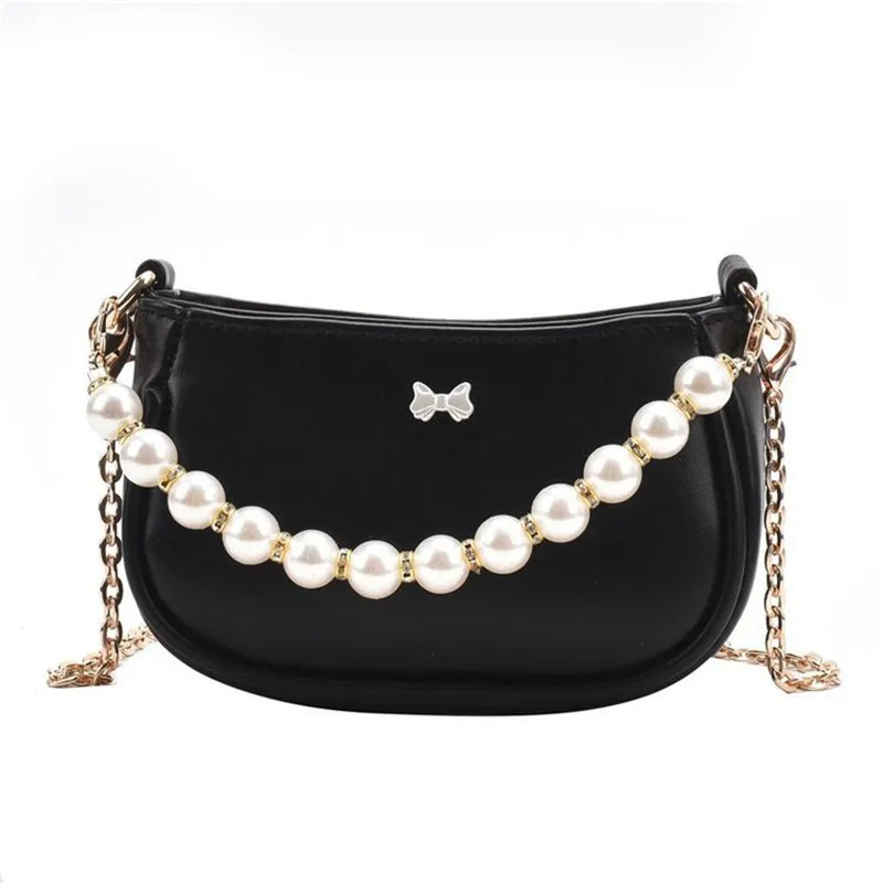 

B-0136 Textured Portable Small Bag New Style Pearl Chain Shoulder Bag Hangbag Cute Sac A Main Latest Luxury Handbags For Women, Multi color