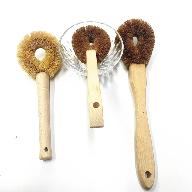 

Popular Kitchen Wooden Cleaning Scrubbers coconut Fiber bottle cleaning Brush