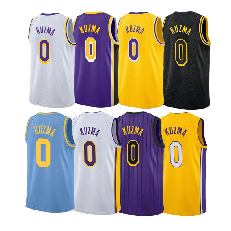 Men's Kyle Kuzma Jersey Embroidery Basketball Uniforms High Quality  #0  Kyle Kuzma Basketball Jersey
