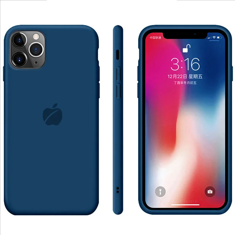 

For iPhone 12 Apple Silicone Case for iPhone Xr Original Liquid Silicon Phone Case for iPhone 11 with original logo, Picture showed or customized color