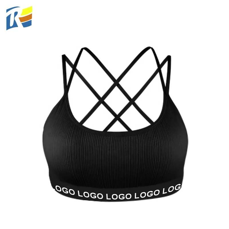 Wholesale Trendy Cross Straps Gym Yoga Sports Bra Custom Private Seamless Label Sport Bra with Logo