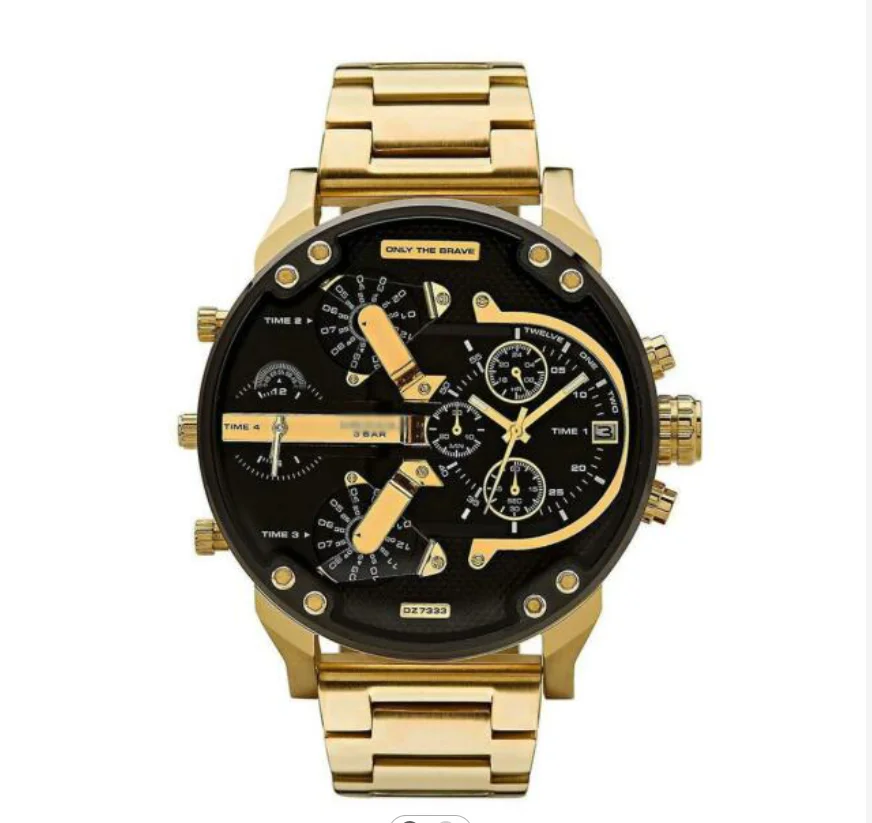 

DZ7371/DZ7396/DZ7399/DZ7414 All Gold Multiple Time Zone Chronograph Men's Watch With boxes