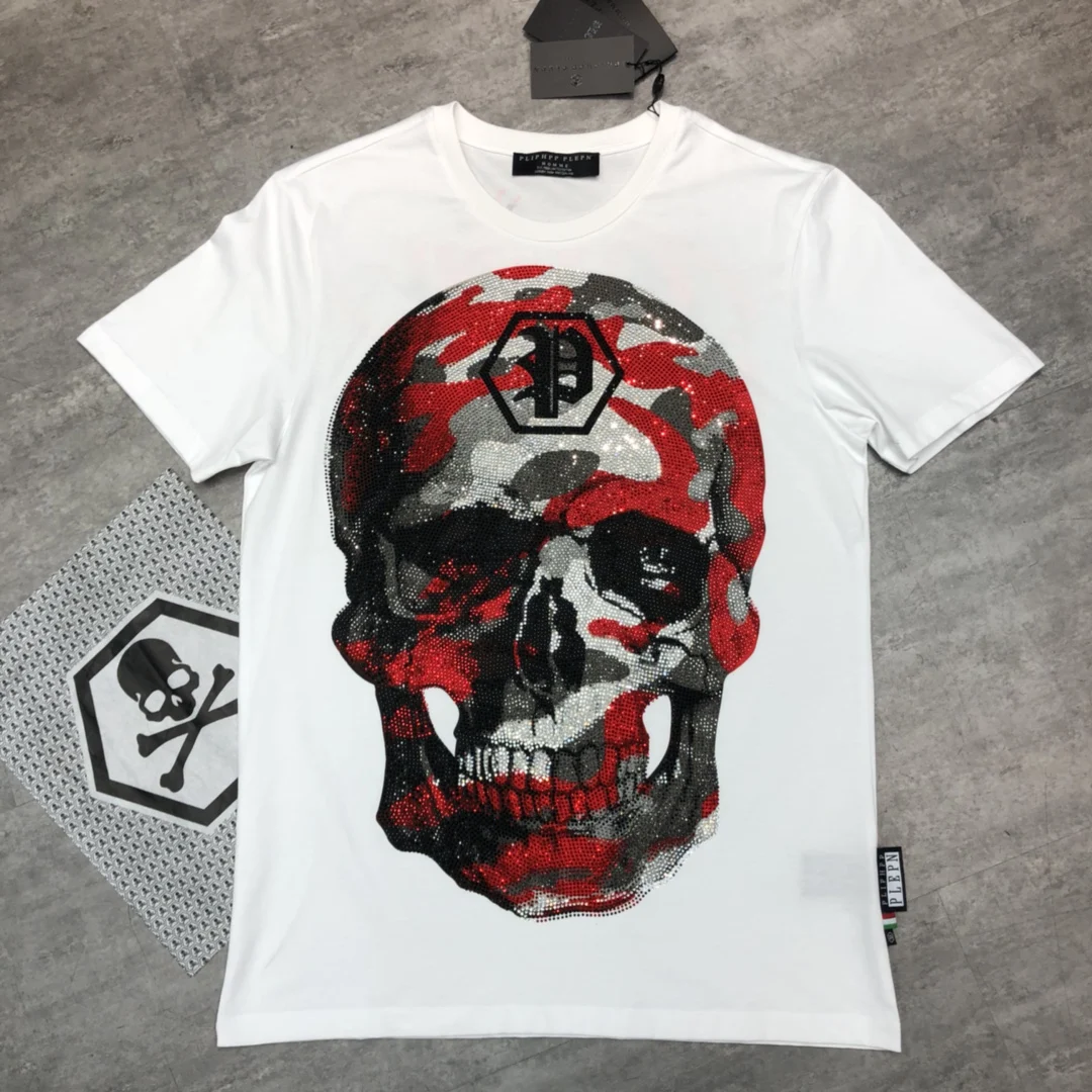 

Premium washed tshirt for men fashion anime skull t shirt men tiger diamond t-shirt designer men rhinestone t shirts