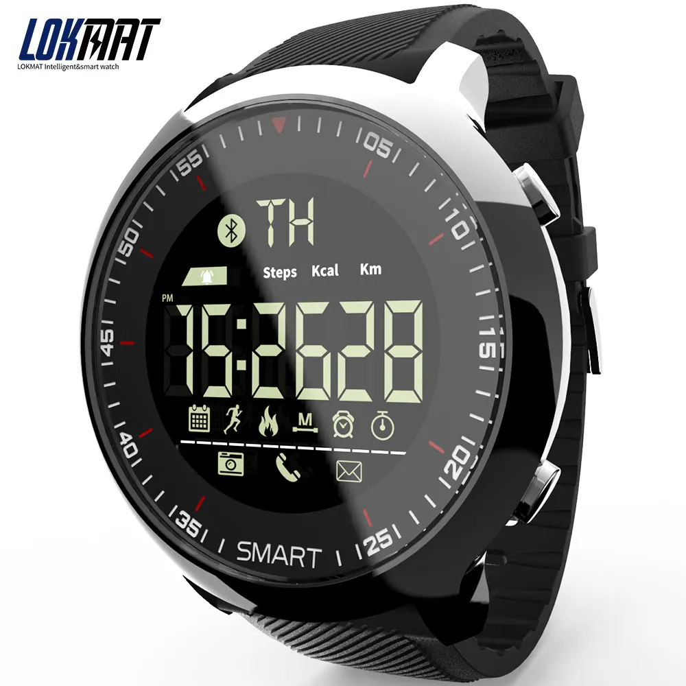 

Lokmat MK18 new arrival made in china man smart watch futuristic Silicone band big dial function low moq sports watch design