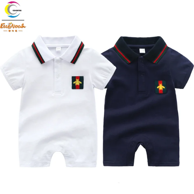 

Hot sale baby clothes 100% cotton combed wear shortsleeve bodysuit with bee embroidery 0-24M, Picture