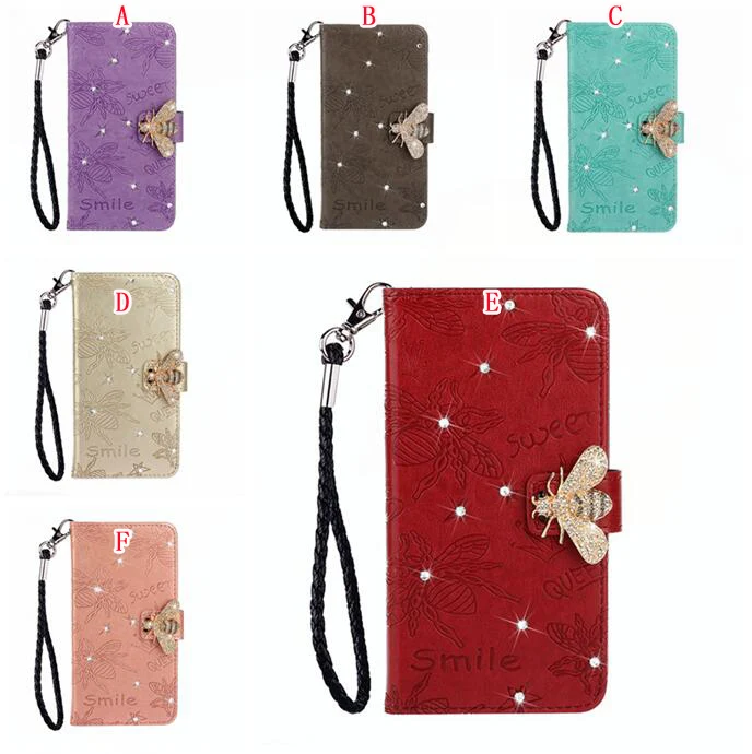 

Bling Diamond Bee Wallet Leather Case For Samsung Galaxy S20 Plus S20 Ultra A51 A71 Luxury Flip Stand Phone Cover