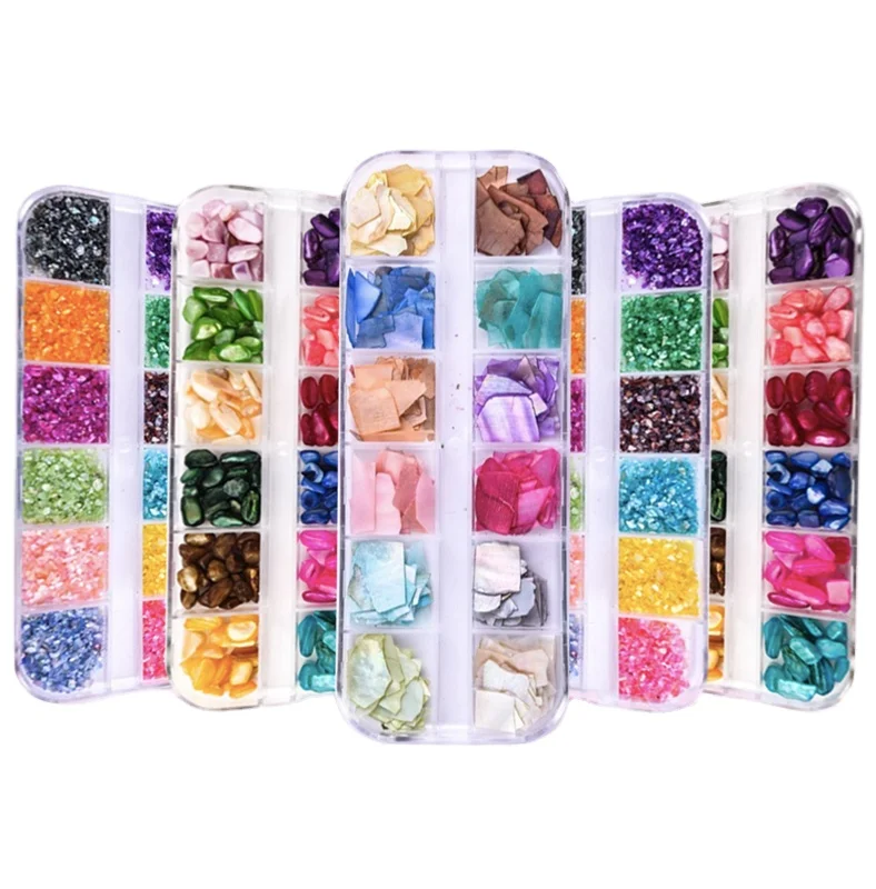 

12 Grids Nail Tips Art Alloy 3d Charms Decorations Glitter Nail Jewelry Manicure Accessories