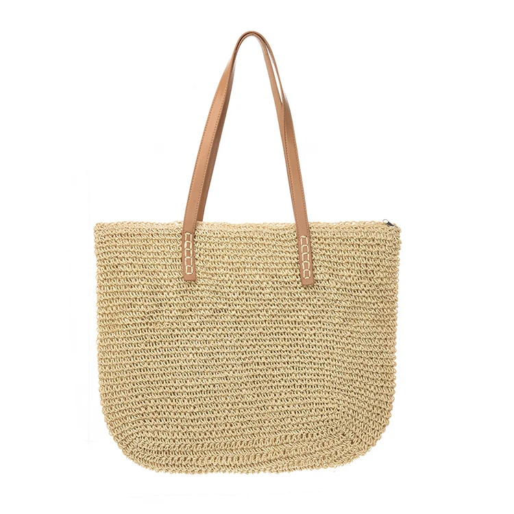 

Fashion Women Summer Beach Large Tote Bag Casual Shoulder Bag Handmade Straw Basket Bag Handbag,, Accept customized