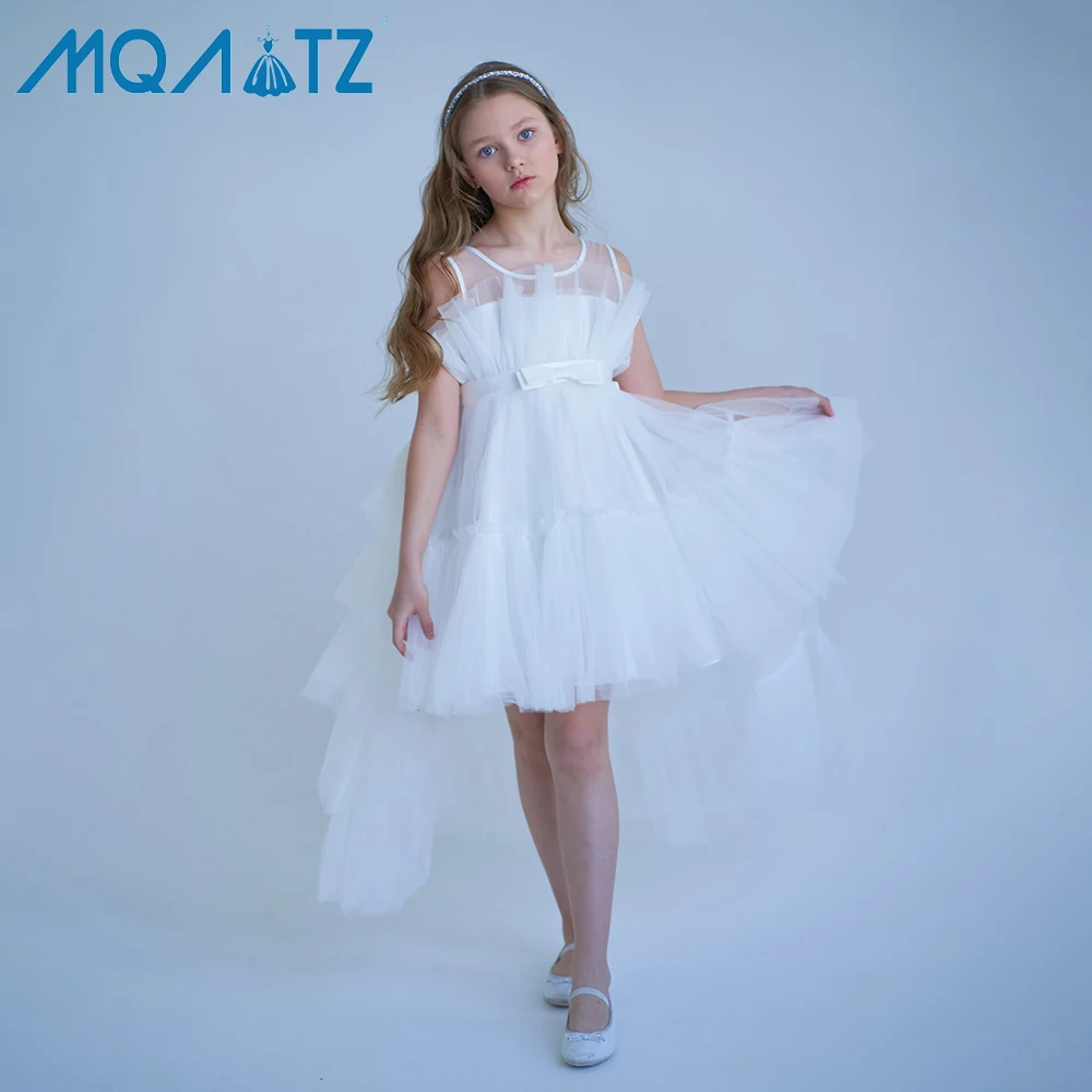 

MQATZ New Style 2023 Kids Evening Frock Party Children Clothing Wholesale Flower Girl Dress With Long Tail
