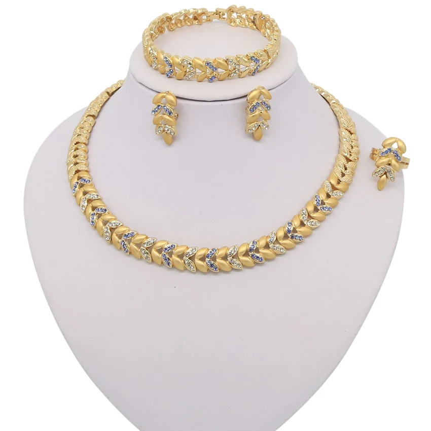 

Yulaili Design Atmosphere Necklace Four Sets For Women Wedding 2019 New Europe And America Jewelry Gold And Silver