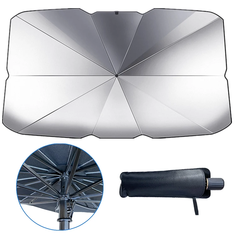 

YS-9001 Factory Supply Windshield UV Resistant Sun Protector Car Covers Parasol Canopy Foldable Car Sunscreen Sunshade Umbrella
