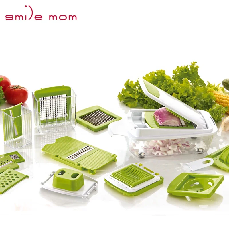 

Smile mom 11 in 1 Kitchen Help Multi Dicer Manual Vegetable Cutter Grater Speedy Slicer Dicer, Custom color