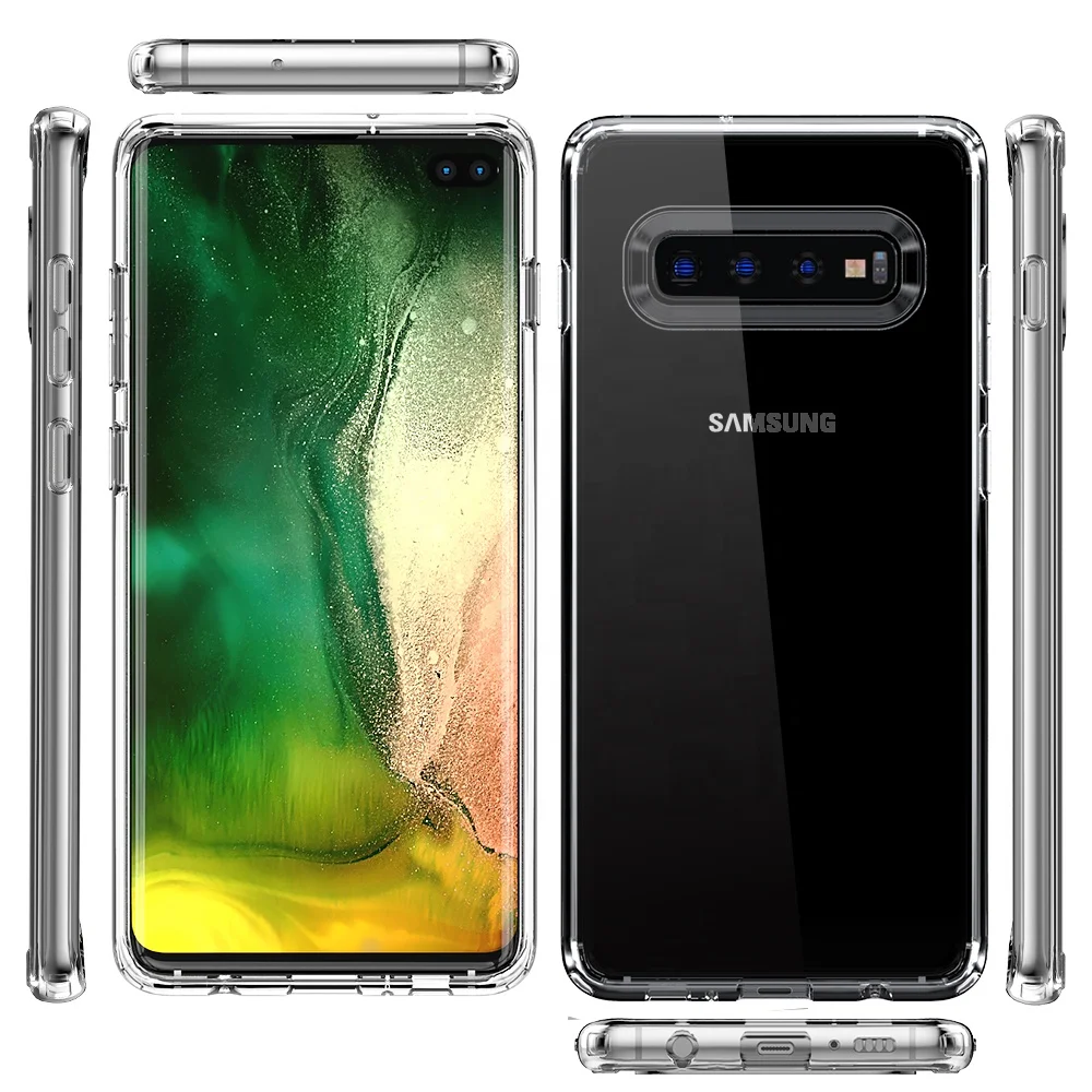 

Transparent Acrylic Tpu Shockproof Bumper Phone Case For Samsung Galaxy S10 plus Cover Case, Multi-color, can be customized