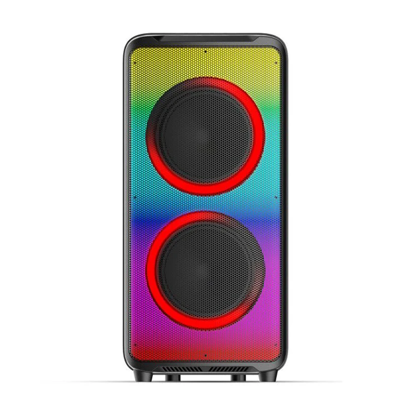 

Deluxe Double 6.5 Partybox 300 TWS Portable Karaoke Speaker Bluetooth Speaker Wireless Party box Speaker with Flame LED Light, Optinal