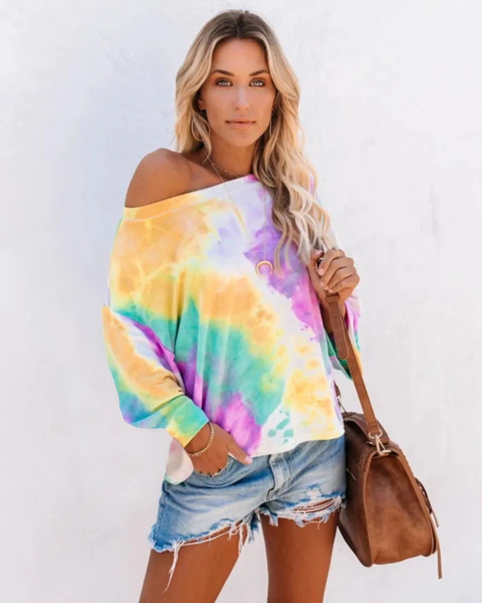 

Custom Hoodies Women Color Block crew Neck Sweatshirt Tie Dye Pullover Hoodie Long Sleeve Crewneck Hoodies Sweatshirts, Customized