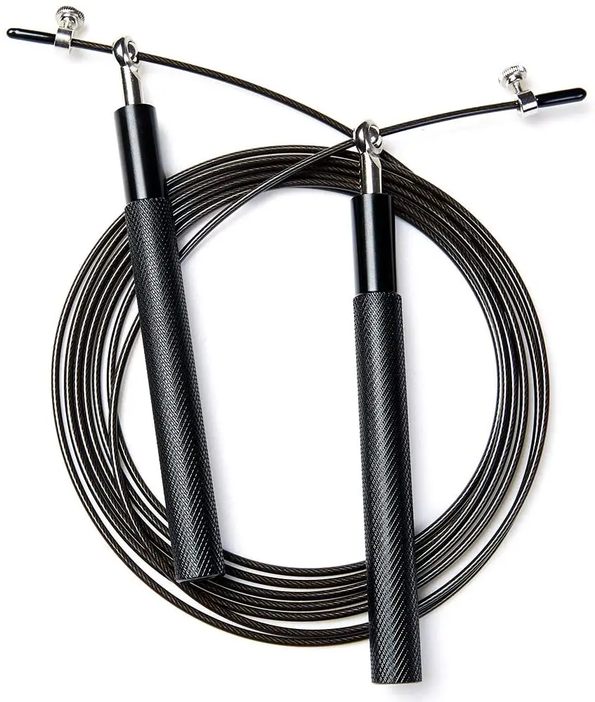

Speed Skipping Rope Adjustable Jumping Rope with Aluminium steel wire rope skipping, Black