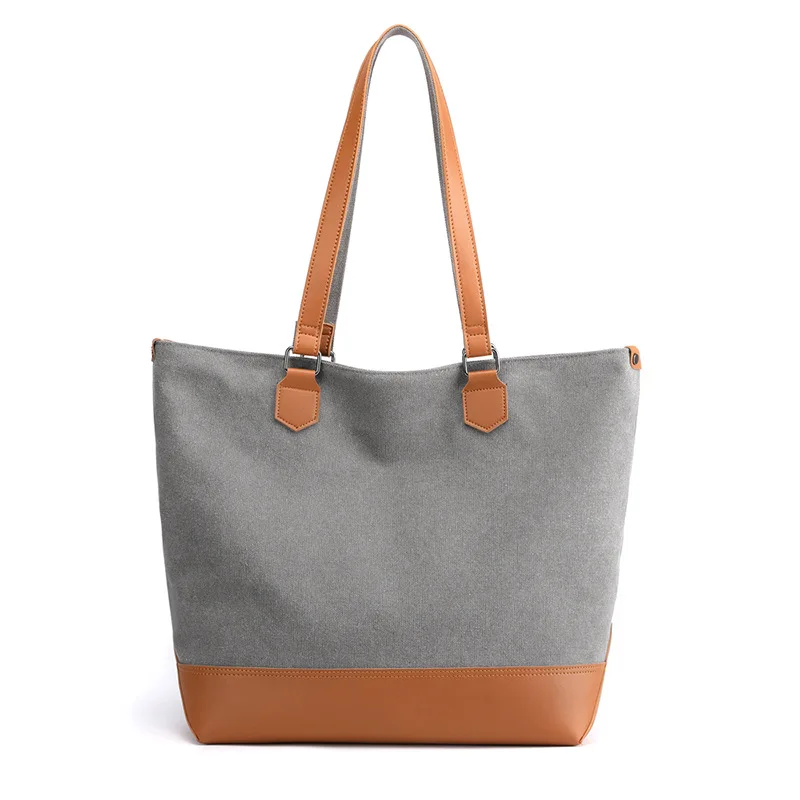

Women's Canvas Bag Fashion Lady Single Shoulder Bag Contrast Color Large Capacity Leisure Bags