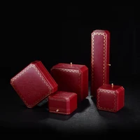 

GUORU Custom LOGO Red Plastic Vintage Jewelry Octagon Box Luxury Ring Bracelet Pendant Necklace Jewellery Boxes