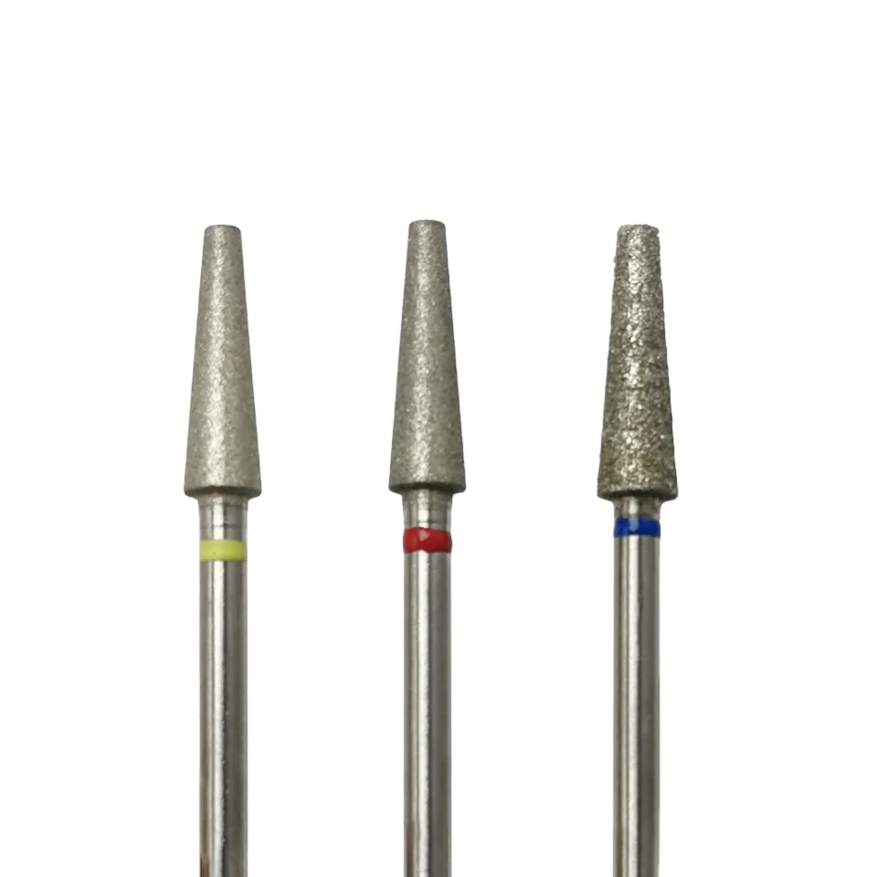 

HYTOOS Cone Diamond Nail Drill Bit 3/32" Rotary Cuticle Burr Russia Manicure Bits Nail Accessories Tool