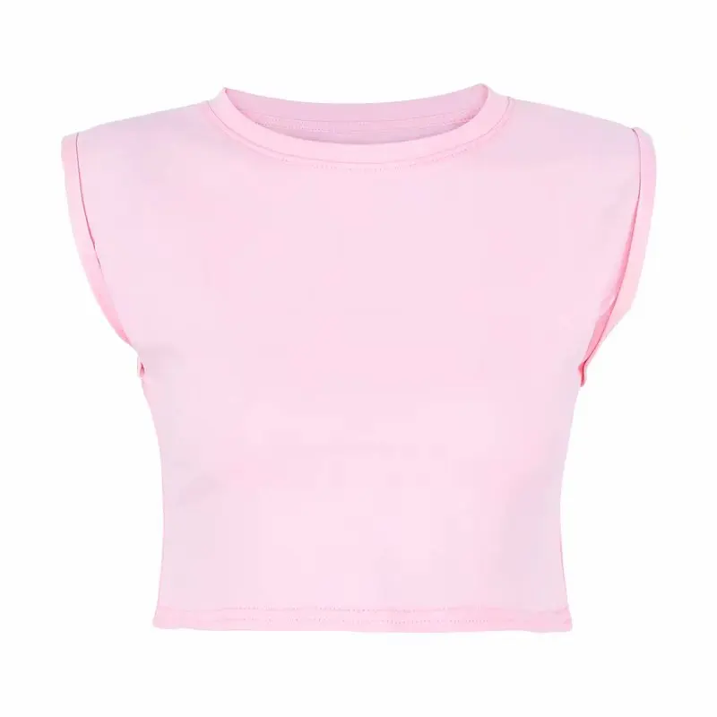 

yoga women's T-shirt high waist navel loose solid color running dance vest sleeveless top, As picture