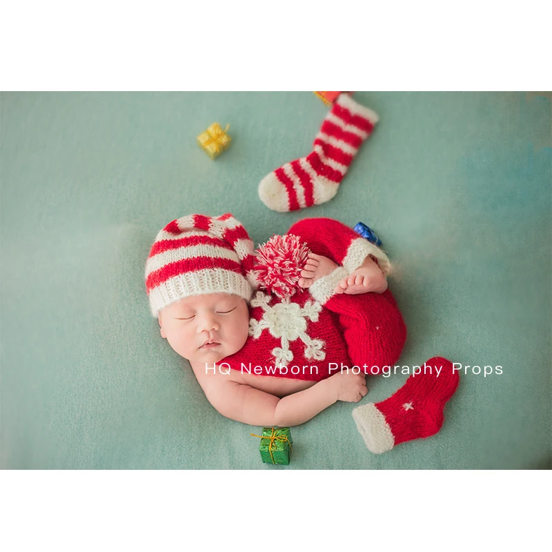 

ChristmasNewborn Baby Boy Girl Cartoon Hat+Rompers Photography Props Infant fotografia Accessories Baby Photo Shoot Outfits Prop