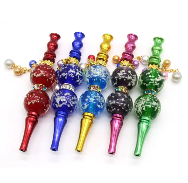 

2020 Wholesale Top Selling Hookah Mouthpiece Wide Mouth Tip Diamond Jeweled Blunt Glow Holders For Women custom logo, Mix colors