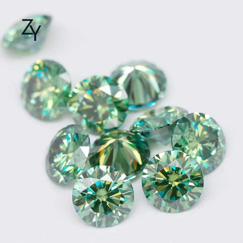 

ZHUANGYEE Yellow Green Round Brilliant Cut Lab grown Synthetic Diamond stones 1.0 Carat  Loose gemstone Moissanite