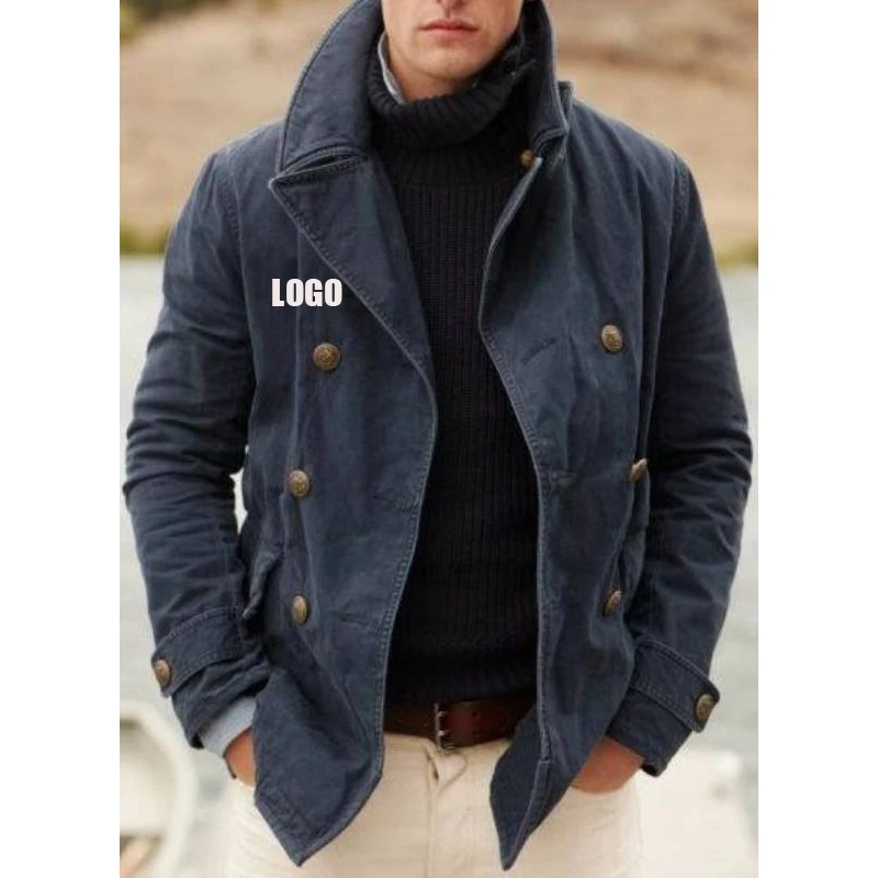 

Free shipping Import clothing from china longline trench coat button placket belted waist trench coat men, Customized color