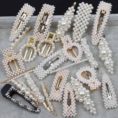 

Plastic Fashion Pearl Hair Clip For Women Elegant Design Brooch Hairpin Bar Hair Accessories