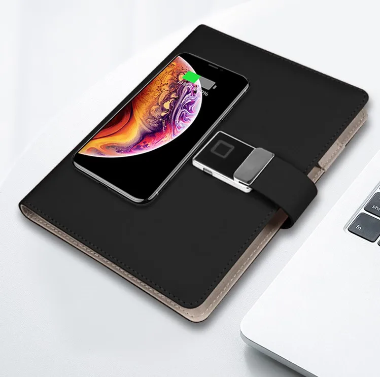 

fingerprint notebook power bank lock book power bank with password