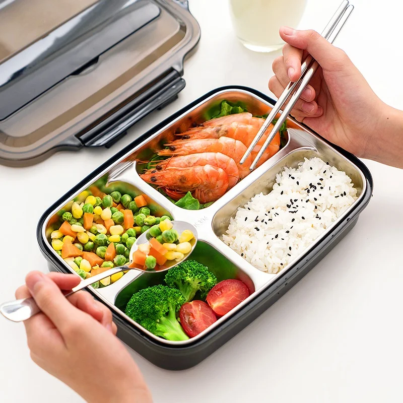 Eco Friendly Lunch Bento Box  Microwave Safe 3 Compartment Food Containers